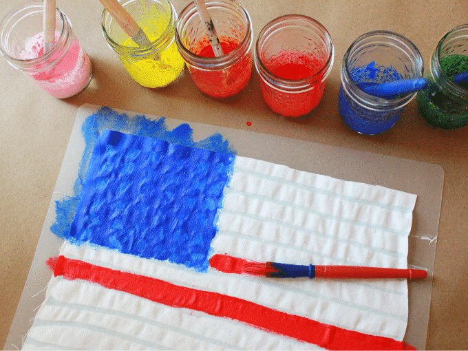 painting glue batik flag