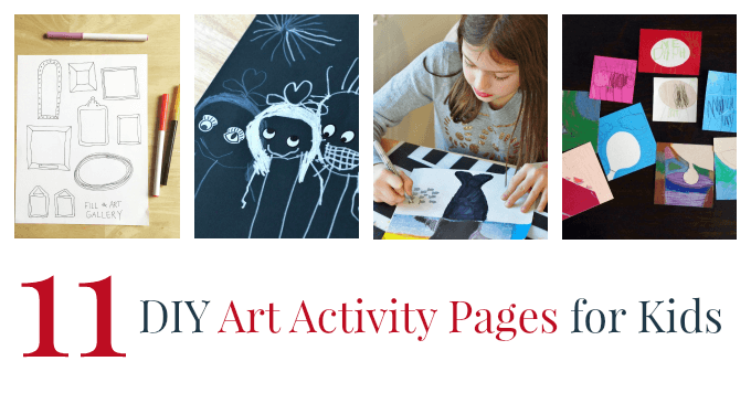 11 DIY Art Activity Pages for Kids