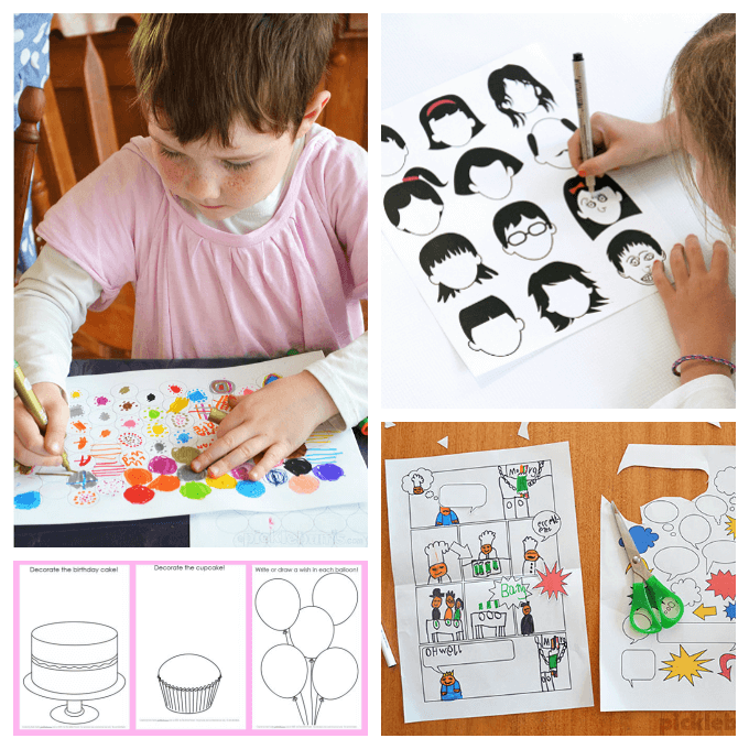 Free Printable Art Activity Pages for Kids