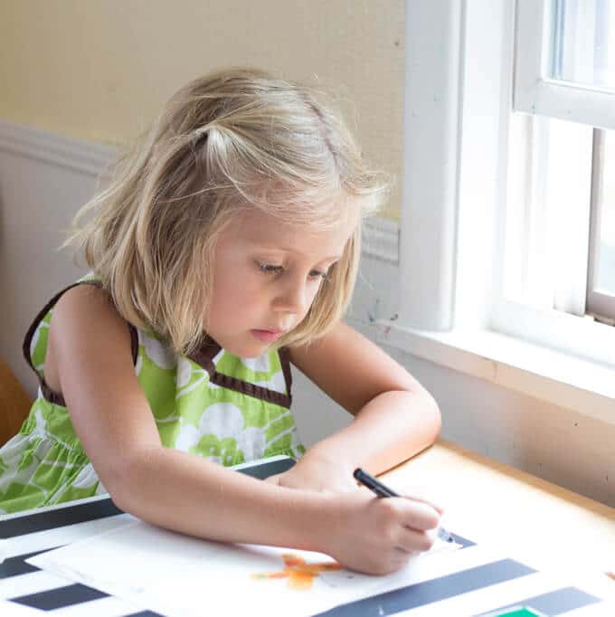 Making fingerprint art with kids