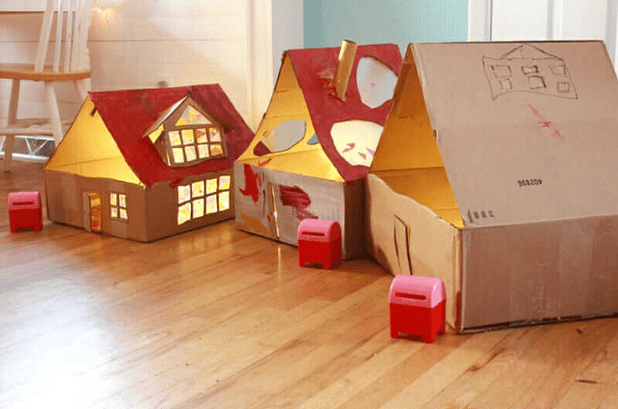 cardboard dollhouses