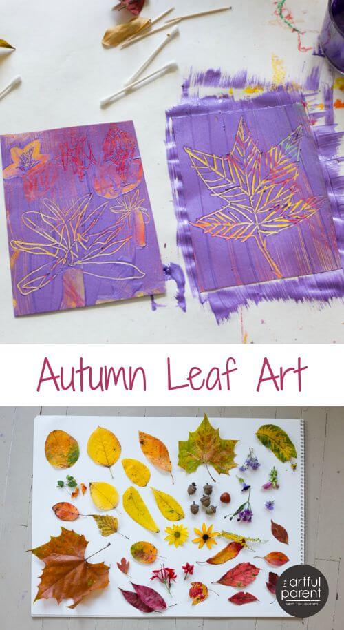 Fall Leaf Art with the Scratch Art Technique