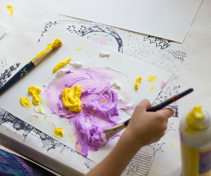 Foam Paint Process Art for Kids