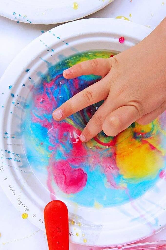 Process Art for Kids - Exploring Ooey Gooey Oily Art 
