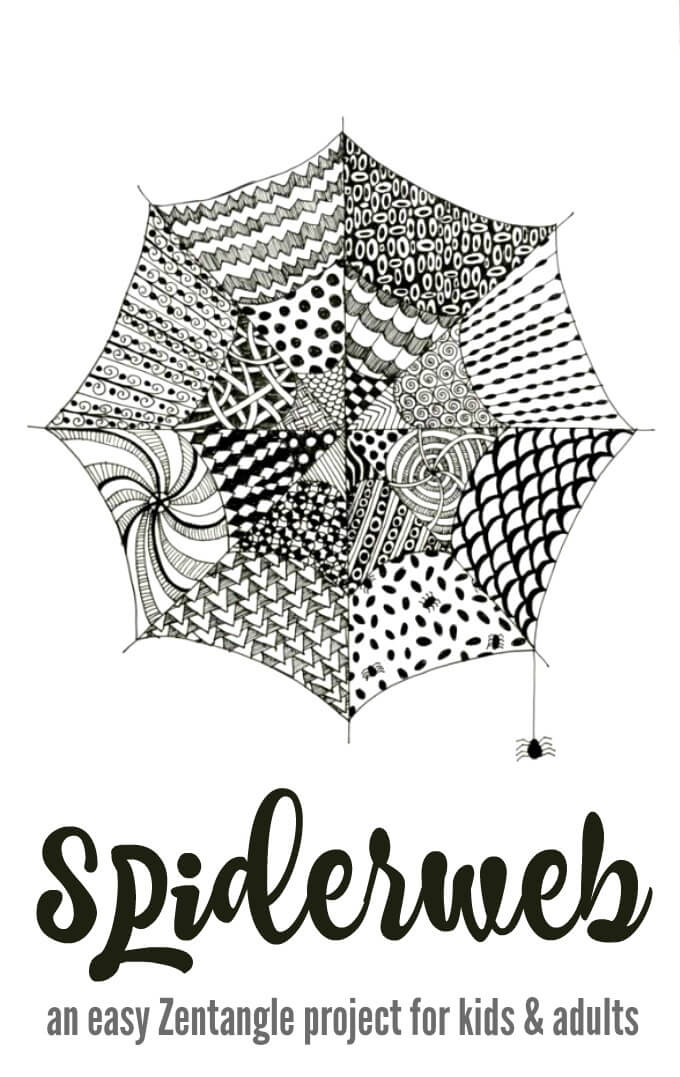 Easy Zentangle For Kids And Adults With Spiderwebs