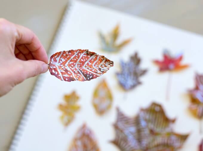 Zentangle Leaves - A fun and simple zentangle project for kids