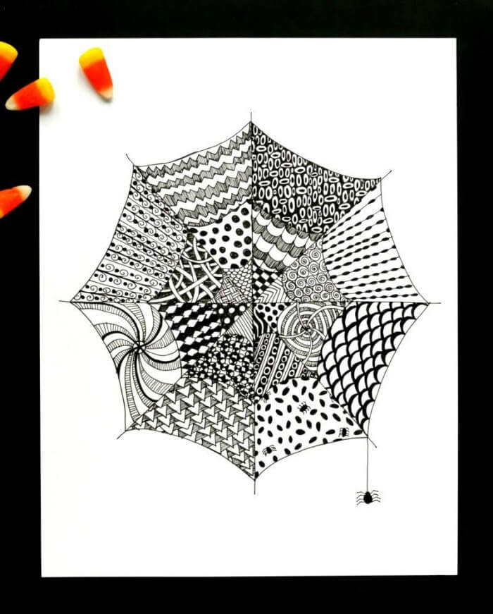 Zentangle Spiderweb for Kids