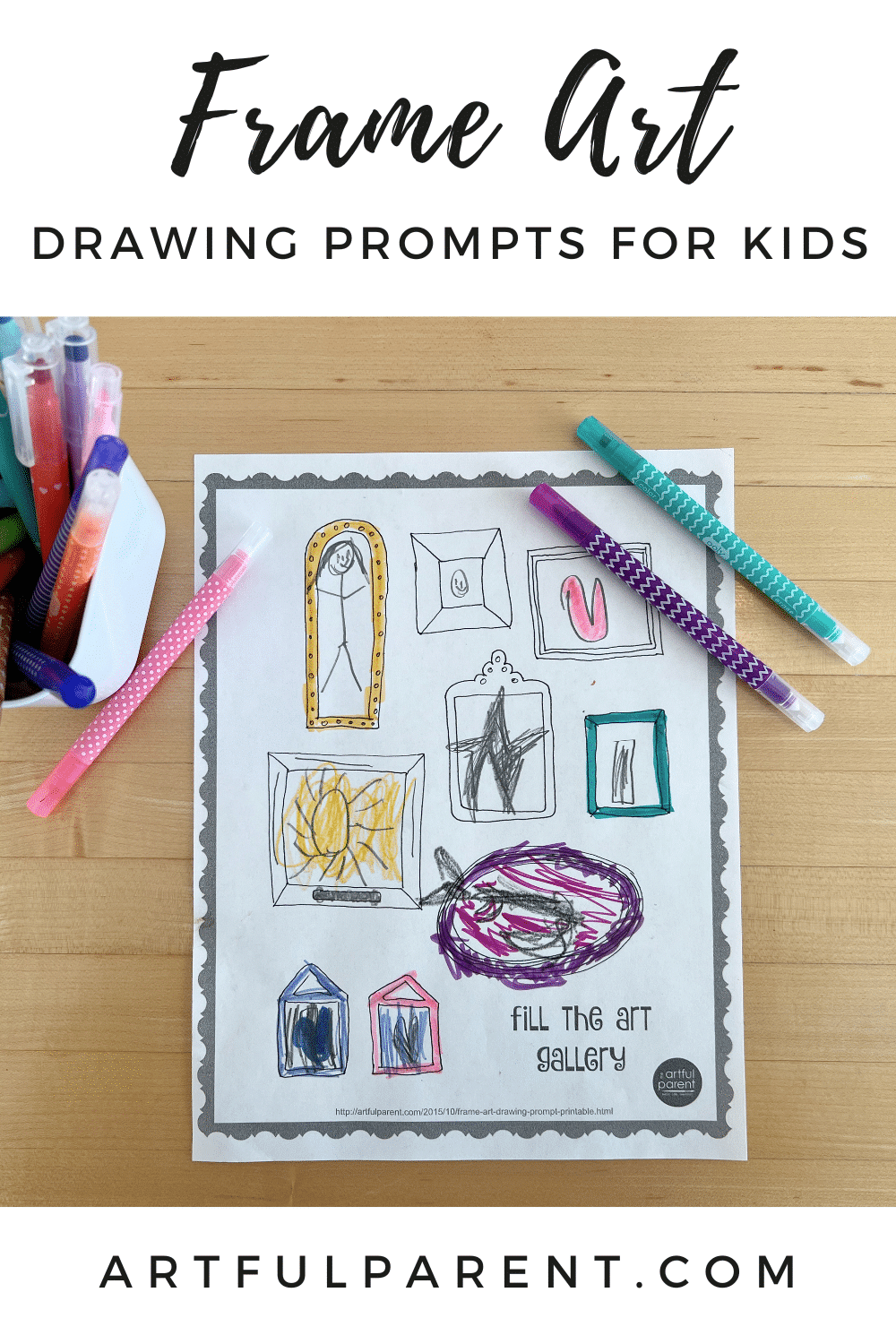 frame art drawing prompts for kids pin