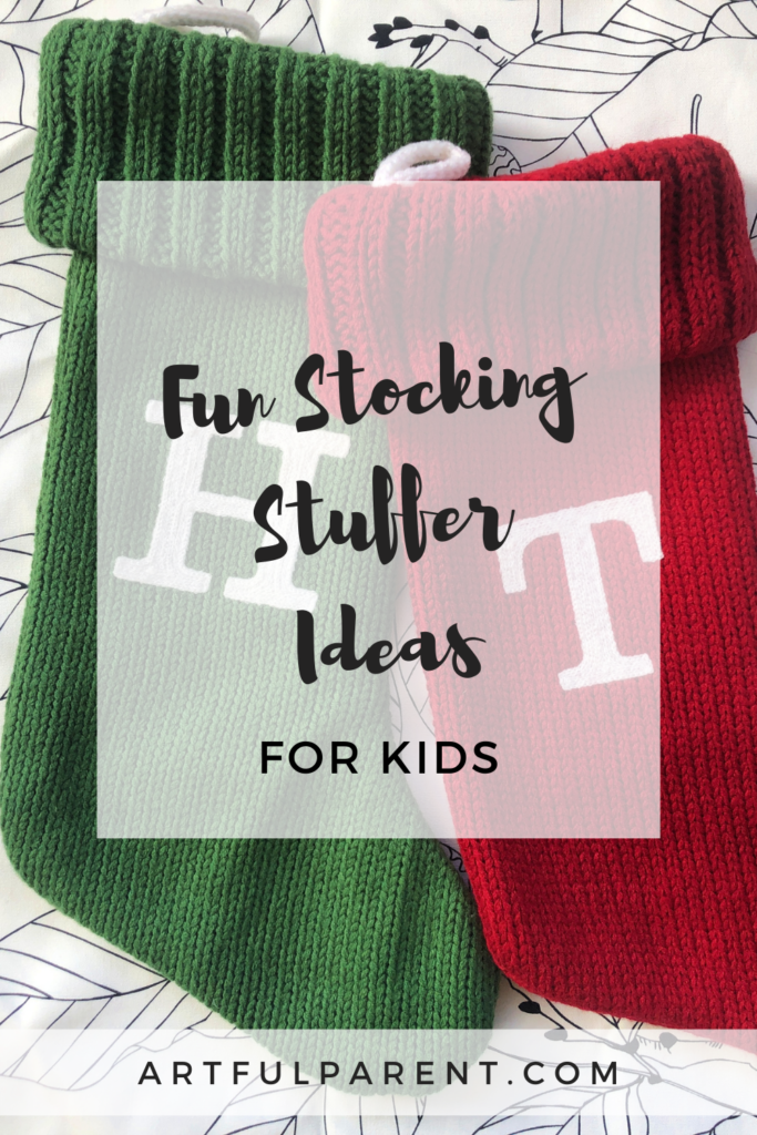fun stocking stuffer ideas for kids pin graphic
