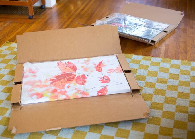 Opening the Packages of Canvas Prints