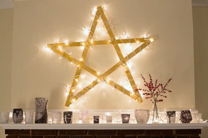 Lighted Wooden Star
