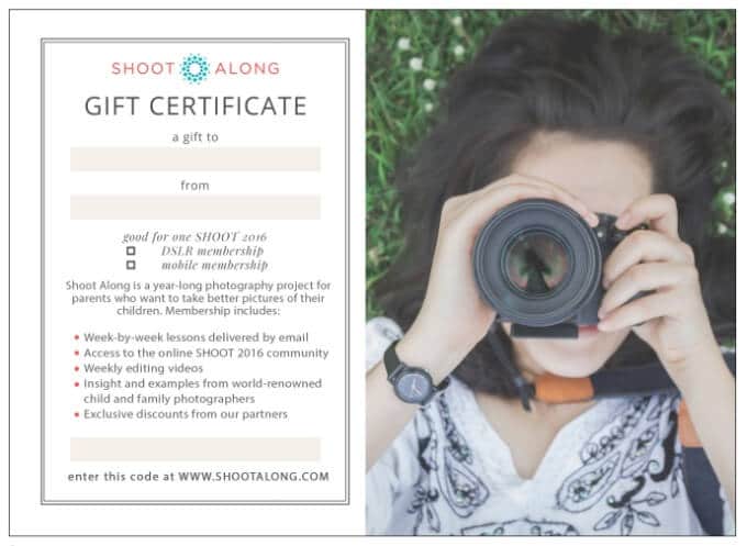 Shoot Along 2016 Gift Certificate