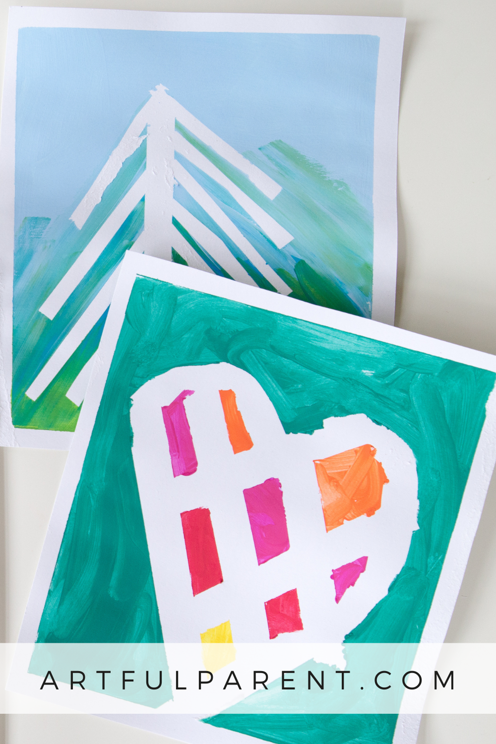 How to Make Tape Resist Paintings for Kids