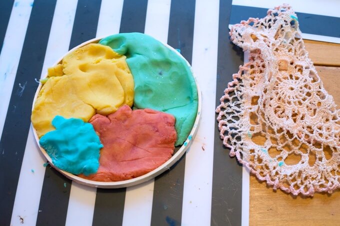 Getting Reading to Make Lace Prints in Playdough
