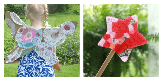 Kids Craft Ideas - DIY Fairy Wings and Fairy Wands
