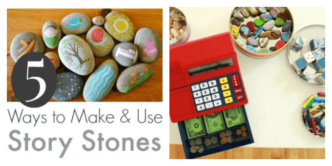 Kids Craft Ideas - Story Stones and Melted Crayon Rocks
