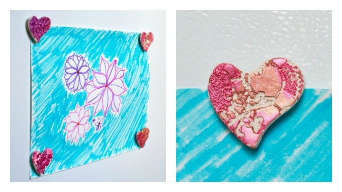 Lace Print Heart Magnets