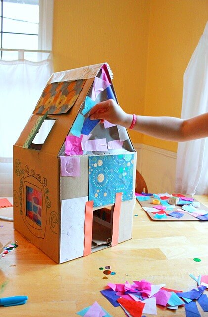 How to Make a Lighted Cardboard Dollhouse