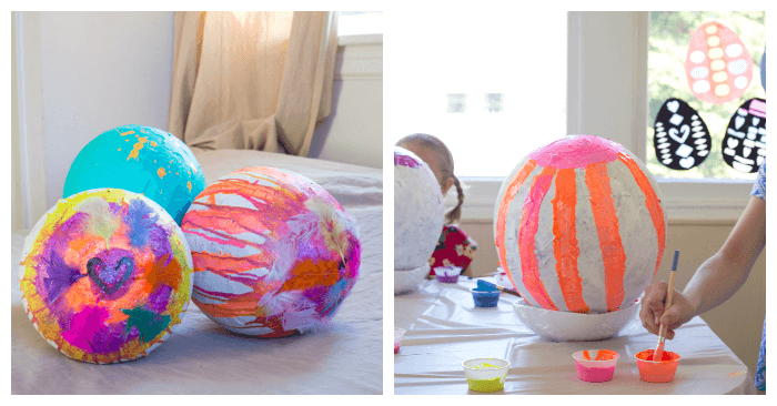Make and Decorate Papier Mache Eggs with Kids