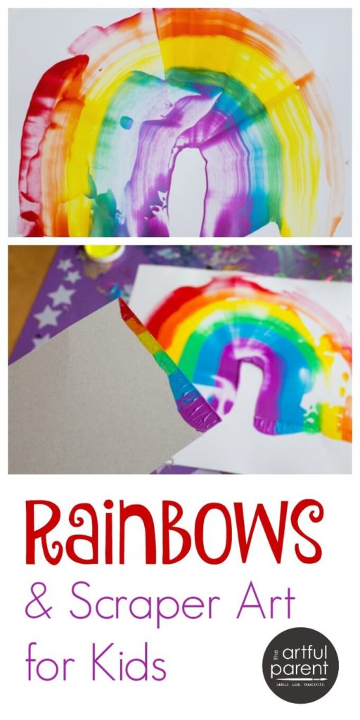 Rainbows and Scraper Art for Kids