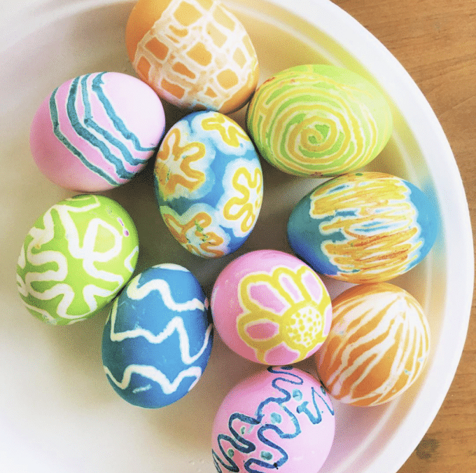 melted crayon easter eggs easter crafts for kids