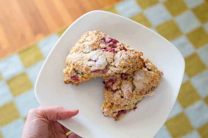 Recipe for The Best Raspberry Oatmeal Scones