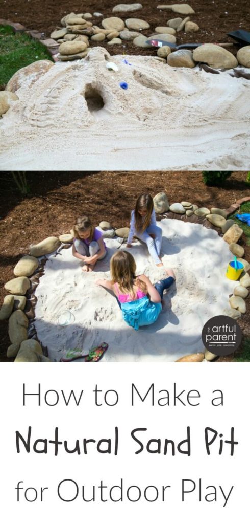 How to make a natural childrens sand pit for outdoor play