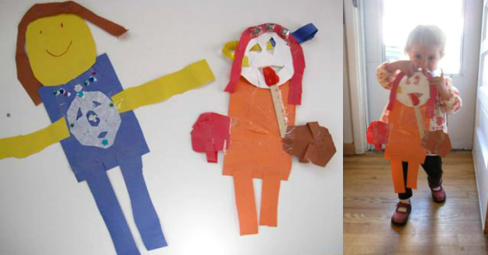 Extra Large Kid-Made Paper Dolls are FUN