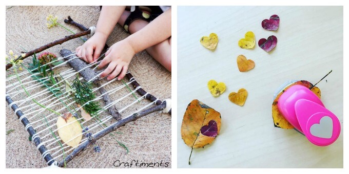 Nature Art for Kids - Nature Weaving and Autumn Leaf Art Projects