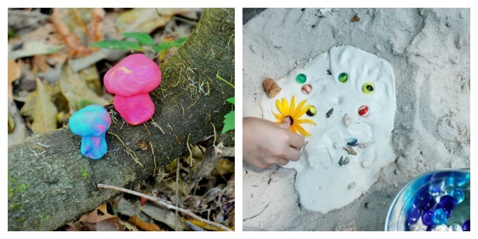 Nature Art for Kids - Playdough in Nature and Sandcasting