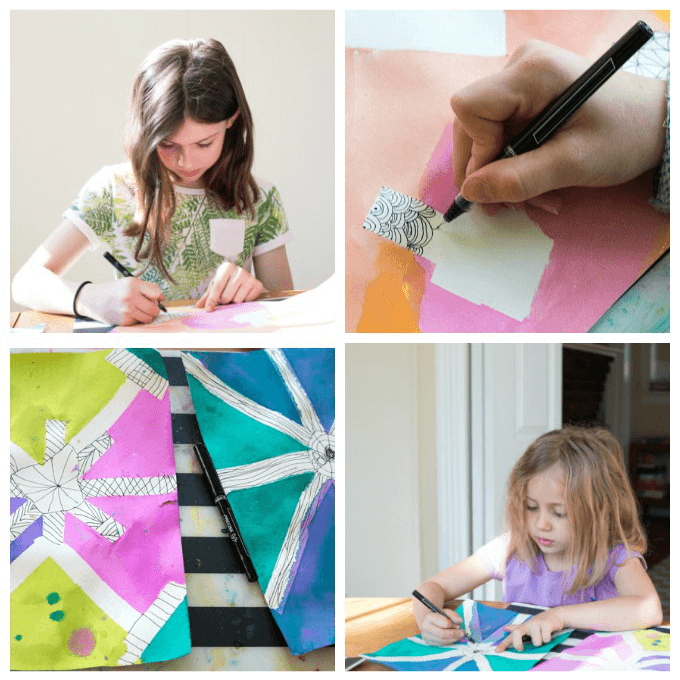 Tangle Art Drawing Activity for Kids