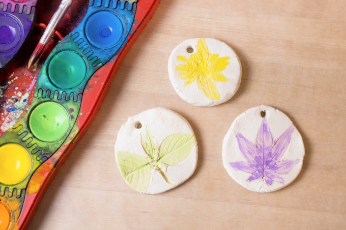 nature prints in clay for mother's day crafts for preschoolers