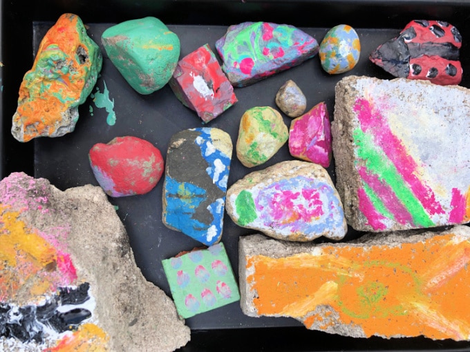 painted rocks outdoor art ideas