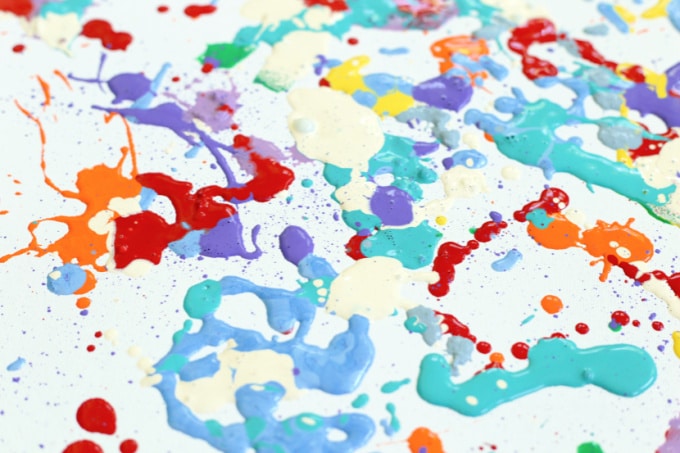splatter painting - summer art activities for kids