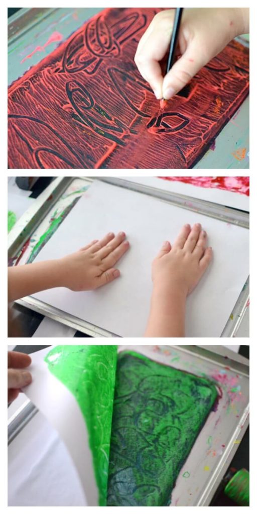 Easy Gelatin Printmaking for Kids
