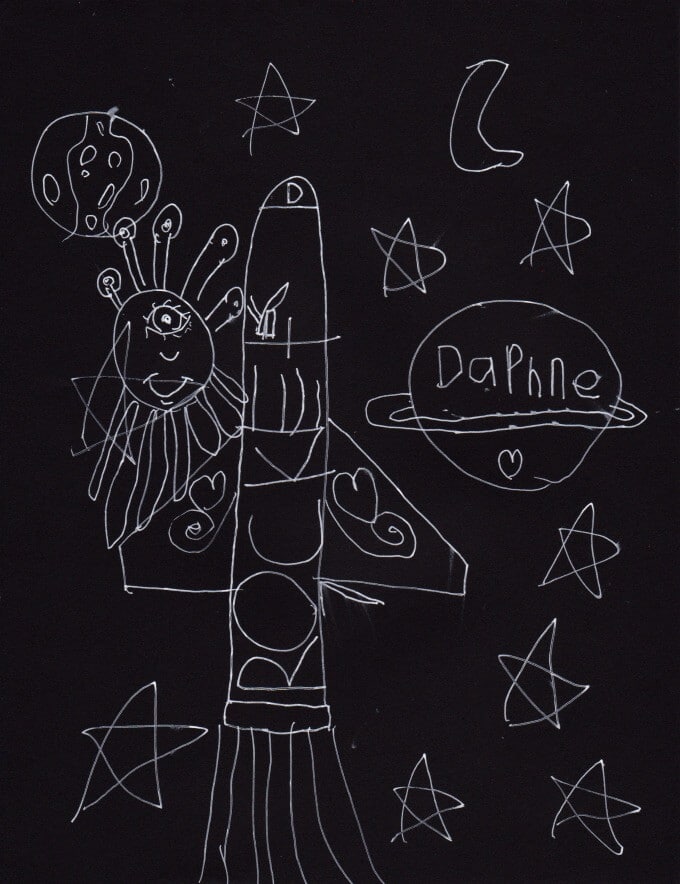 Kids Rocket Ship Drawing