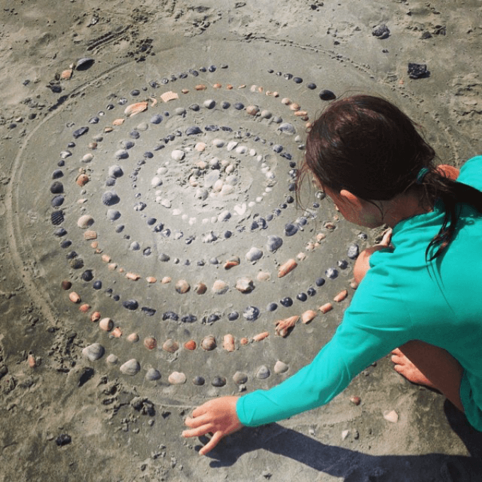 Land Art Mandala with Shells