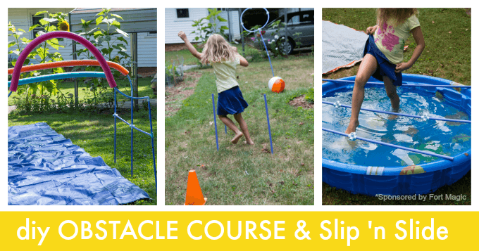 Make Your Own Obstacle Course For Kids And Diy Slip N Slide
