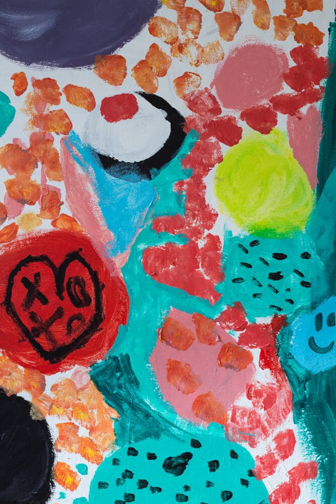 Detail of Large Canvas Art by Kids