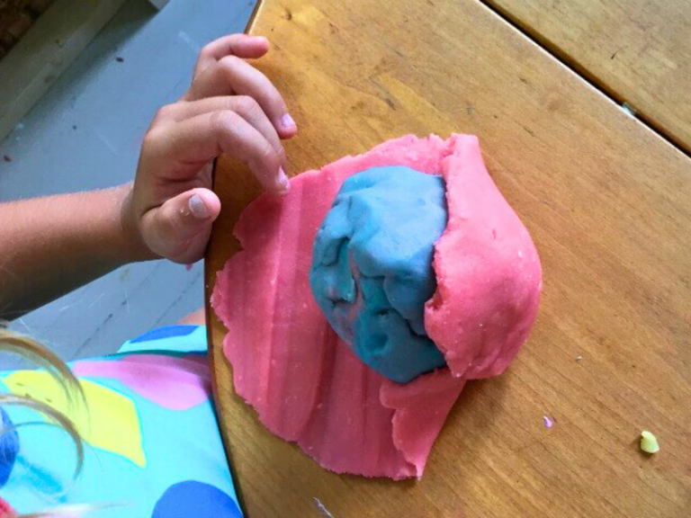 rolling playdough together