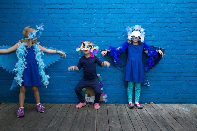 DIY Halloween Costumes for Kids - Blue Jays and a Chicken
