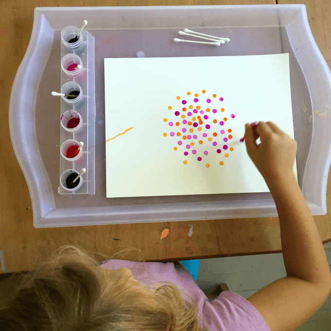 Pointillism Art for Kids with Q-tips and Watercolors - Worth Repeating!