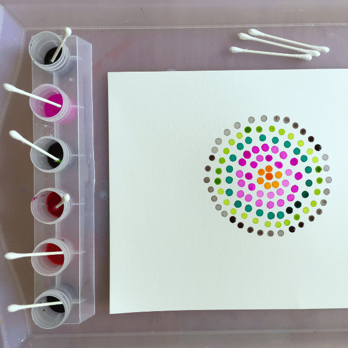 Pointillism Art For Kids With Q Tips And Watercolors Worth Repeating