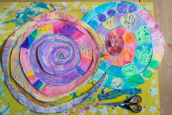Colorful Paper Twirlers - Cut along the spiral line