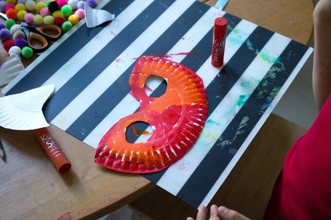 How to Make Paper Plate Masks - Painting the mask