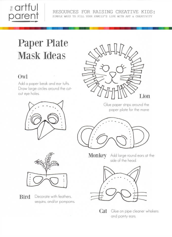 Paper Plate Mask Ideas Printable