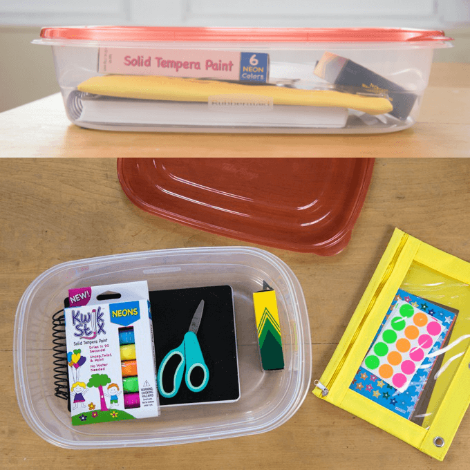 DIY Portable Art Kits for Kids with Tupperware