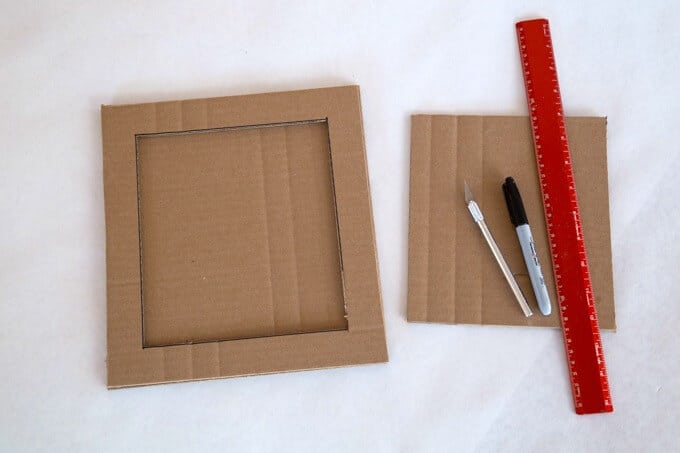 How to Make the DIY Cardboard Frame - Cutting out the cardboard