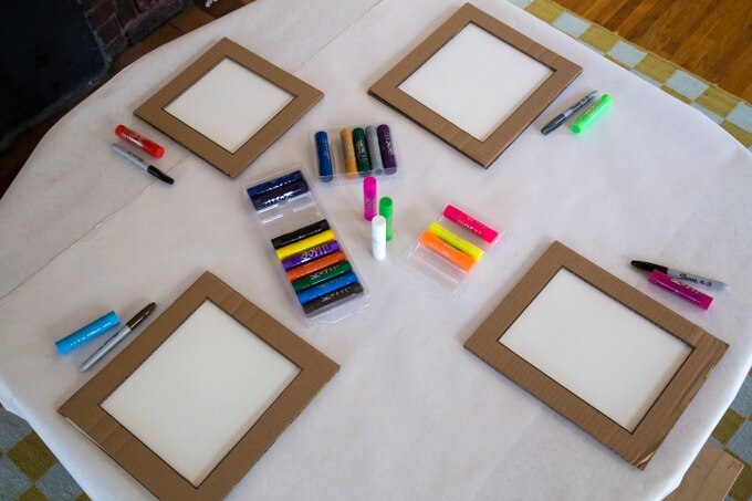 Diy Cardboard Frame With Kids Art As A Handmade Gift Idea - Diy Photo Frame Cardboard Easy