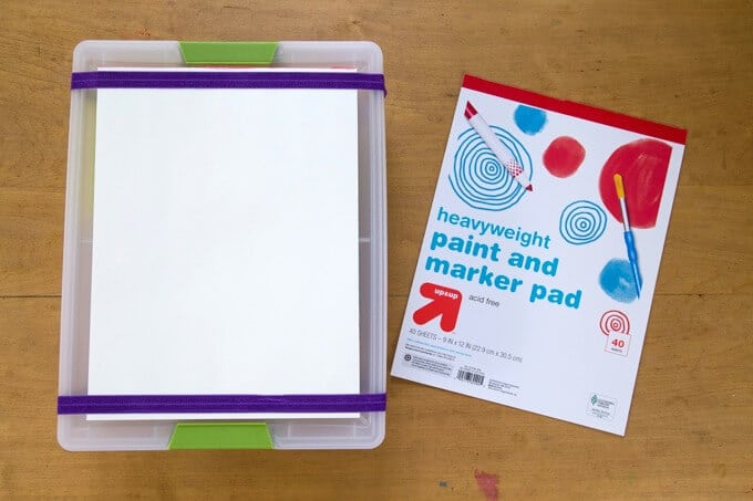 DIY Portable Art Kit for Kids - With Paper Pad on Top